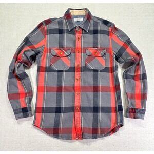 WALLACE & BARNES Mens Small Heavy Cotton Flannel Shirt Button Long Sleeve J Crew